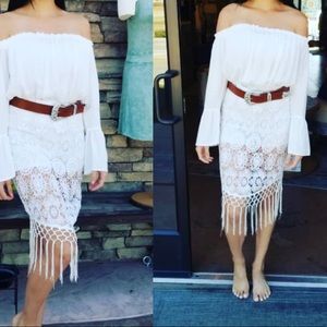 Boho Lace Fringe Dress